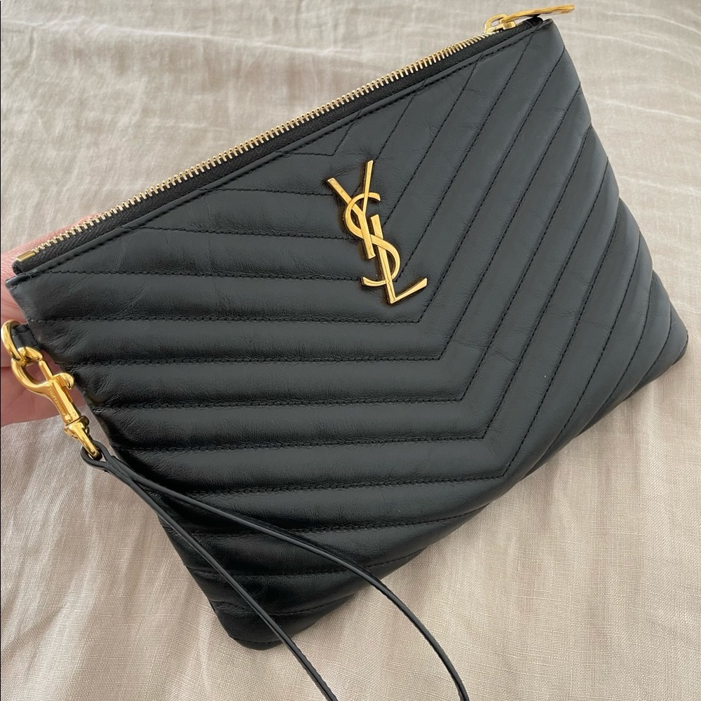 SAINT LAURENT
Matelassé Monogram A5 Pouch